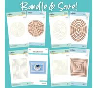 Spellbinders Essential Shapes Die & Hot Foil Plates Bundle / 4-Piece Die Cutting and Hot Foil Plate Set/BD-0052