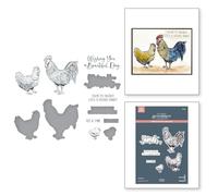 Spellbinders Feathered Friends BetterPress Plate & Die Set from The Justine's Farm Collection by Justine Dvorak
