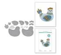 Spellbinders Felt Cozy Cluck Etched Dies from The Spring Felt Stitch & Create Collection by Nichol Spohr