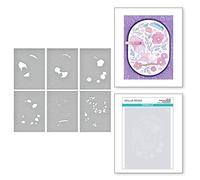 Spellbinders Floral Bird Layering Stencils from The Stylish Ovals Collection, Gray, ONE