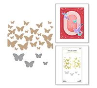 Spellbinders Fluttering by Glimmer Hot Foil Plate & Die Set from The Stylish Ovals Collection, Metal, ONE