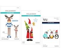 Spellbinders Fun Holiday Trio - St. Nick, Dancin' Moose Klondike and Playful Penguins - Bundle of 3 Die Sets