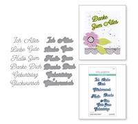 Spellbinders German Everyday Sentiments Etched Dies from the International Sentiments Collection