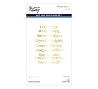 Spellbinders Glimmer Hot Foil Plate & Die by Simon Hurley-Birthday Sentiments, Birthday Bash