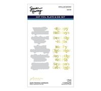 Spellbinders Glimmer Hot Foil Plate & Die by Simon Hurley-Joyful Christmas Sentiments