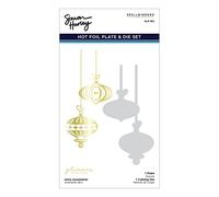 Spellbinders Glimmer Hot Foil Plate & Die By Simon Hurley-Retro Ornaments -Joyful Christmas GLP362