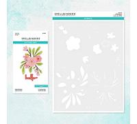 Spellbinders Hello Blooms Stencil & Die Bundle, Grey, ONE - Scrapbooking Die-Cuts