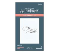 Spellbinders Hello Press Plate from The Copperplate Everyday Sentiments Collection by Paul Antonio, Metal, ONE