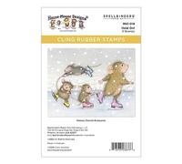 Spellbinders Hold On! Cling Rubber Stamp Set from The House-Mouse Holiday Collection, Red