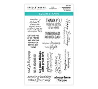 Spellbinders Sentiments Clear Stamp Set from The Bibi's Hummingbirds Collection, Acrylic, ONE