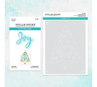 Spellbinders Layered Joy Tree Stencil & Die Bundle from The Layered Christmas Stencils Collection, Clear & Metal