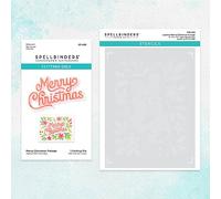 Spellbinders Layered Merry Christmas Foliage Stencil & Die Bundle=from The Layered Christmas Stencils Collection, Clear & Metal