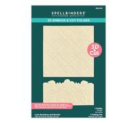 Spellbinders Luxe Backdrop and Border 3D Emboss & Cut Folder from The Mirrored Arch Collection, White, ONE