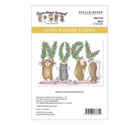 Spellbinders Noel Cling Rubber Stamp Set from The House-Mouse Holiday Collection, Red