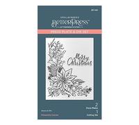 Spellbinders Poinsettia Corner Press Plate & Die Set from The More BetterPress Christmas Collection