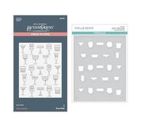 Spellbinders Press Plate & Stencil Bundle-Layered Classy Glasses