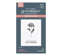 Spellbinders Press Plates From Florals Through The Year-November Chrysanthemum