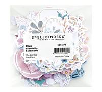 Spellbinders Printed Die Cut Sentiments from The Floral Friendship Collection, Multicolor, ONE