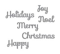 Spellbinders S2-118 Shapeabilities Die D-Lites, Holiday Sentiments, Metal, Various