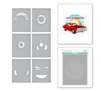 Spellbinders Scenic Drive Stencil from The Classic Road Legends Collection by Mindy Eggen, White