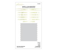 Spellbinders Sentiments Glimmer Hot Foil Plate & Die Set from The Hexi-Gems Collection, Metal, ONE