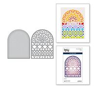 Spellbinders Stained Glass Window Etched Dies from The Metamorphosis Collection by Simon Hurley, Metal, ONE