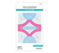 Spellbinders Stitched Fan Cardfront Etched Dies from The Four Petal Collection, Metal, ONE