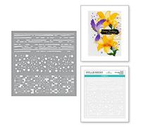 Spellbinders Textures Stencil from The Bibi's Hummingbirds Collection, Gray, ONE