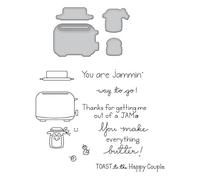 Spellbinders Toast with Jam 'n Bread Stamp and Die Set, Metal, Multi-Colour, 29.7 x 14.7 x 0.6 cm