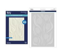 Spellbinders Twirling 3D Embossing Folder and Stencil Bundle from The Tulip Garden Collection by Simon Hurley, White, ONE