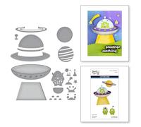 Spellbinders UFO Friend Etched Dies from the Simon's Space Adventure Collection by Simon Hurley