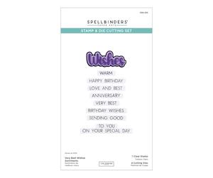 Spellbinders Very Best Wishes Sentiments Clear Stamp & Die Set from the Wildflowers Collection by Lisa Horton