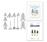 Spellbinders Whimsical Bottle Brush Trees Etched Dies from The Timeless Trees Collection by Simon Hurley