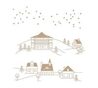 Spellbinders Winter Village-Glimmer Hot Plate Christmas Foiled Basics Collection by Yana Smakula, Metal, Ski Lodge : 10.2 x 3.5 cm