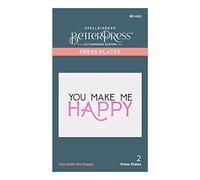 Spellbinders You Make Me Happy Betterpress Plate, Metal, ONE