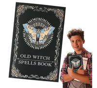 Spellcaster Grimoire - Rustic Secretive Spell Booklet, Old Gothic Sorcery Notebook, Handmade Mystical Pages With Texture | Halloween Prop For Room Decor Woman