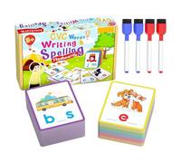 Spelling Game - Word Game | Literacy Builder | Convenient To Carry Vocabulary Puzzle | Educational Tool Writing Flash Cards For Kids Ages 3-6 School Kindergarten Homeschool Preschool