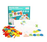 Spelling Games for Kids, Alphabet Flash Cards Toys, Wooden Spelling Game Toys, Educational Toys for 3+ Year Olds Kids Toy Alphabet Flash Cards Toy