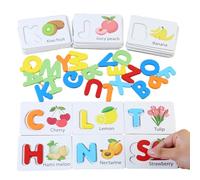 Spelling Games for Kids | Educational Wooden Fruit Matching Learning Activities,See And Spell Learning Game | for Letter Recognition Vocabulary Building Preschool Early Reading Practice Speech Travel