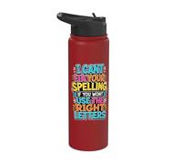 Spelling Grammar Teacher Letters Stainless Steel Insulated Water Bottle