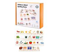 Spelling Toy, Interactive Word Game, Alphabet Puzzle Learning Set, Educational Preschool Teaching Tool, Perfect for Kids, Toddler, Kindergarten, Homeschool, Classroom Practice, 9x2x0.5cm Wood