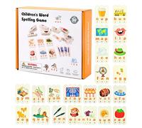 Spelling Toy, Word Game, Interactive Alphabet Puzzle Educational Learning Set, Fun Literacy Activity with Letters, Educational Plaything for Kids School Kindergarten Homeschool, 3.54x0.79x0.2 Inches