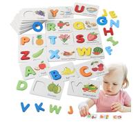 Spelling Toys - Educational Wooden Fruit Matching Learning Activities,Matching Letter Game,for Letter Recognition Vocabulary Building Preschool Early Reading Practice Speech Travel Home Car