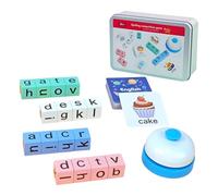 Spelling Toys - Wooden Learning Puzzles - Literacy Games with Flash Cards,for Classroom School Preschool Kindergarten Daycare Party Family Gathering Kids Ages 3+ Home