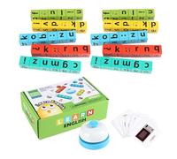 Spelling Word Games: Learning Letter Set, Educational Reading Cards, Durable Colored Tiles with Easy Matching Activity | Classroom Educational Tool For B
