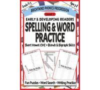 Spelling & Word Practice Level 1: Learn to Read with Short Vowel CVC Words: Phonics Workbook for Beginners & Struggling Readers with Word Search, ... (Ages 5-8) (BrightMind Phonics Progression)