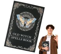 Spells Journal - 89g Vintage Occult Notebook, Antique Booklet | Writing Supplies Prop For Real Spells Recording Halloween Decor Collectible Gift Idea For Adults Women Men Home