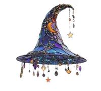 Spellshine 2D Magical Witch Hat Halloween Sun Catcher, Acrylic Gothic Window Decor, Rainbow Light Effect (01)