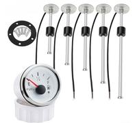 Spelonify Fuel Level Sensor Kit with 52mm Gauge, Stainless Steel Tank Sender for Boat Car Truck, 0-190 Ohm Oil Water Level Monitor, 12V 24V, SAE 5-Hole Mount,(200mm)