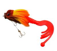 Spelonify Mouse Simulation Lure with Deer Hair, Realistic Swim Bait Large Predators, Saltwater Lure 24cm with PVC Forked Tail Boat Fishing(A)